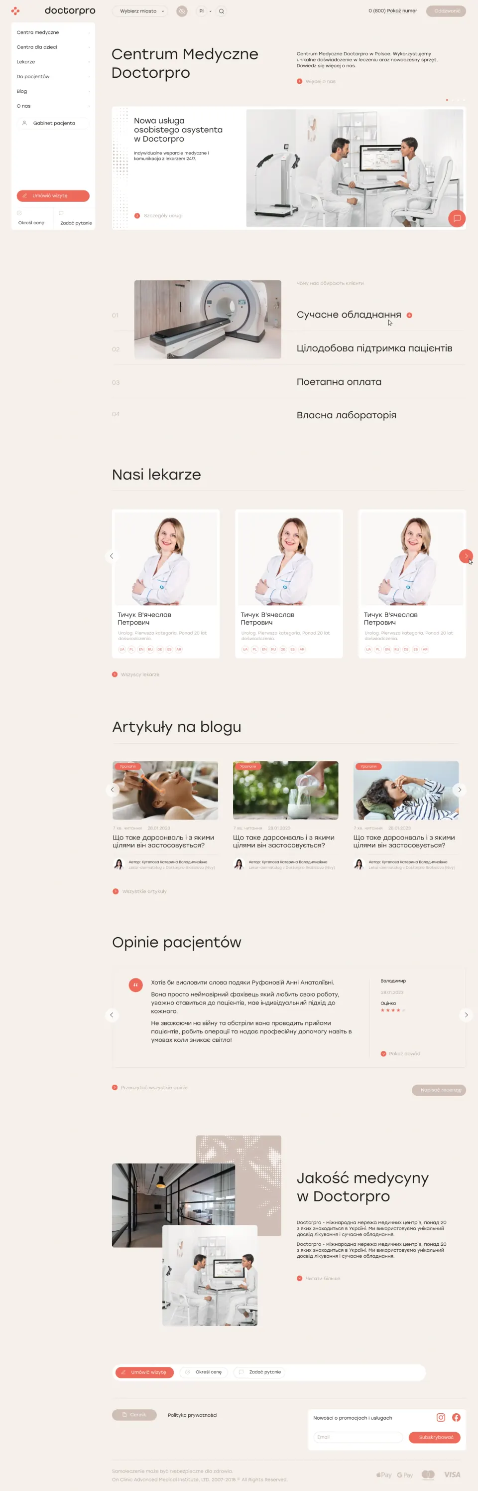 Doctorpro medical centre website