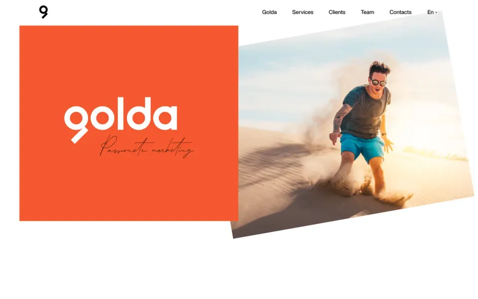 Golda website, first screen
