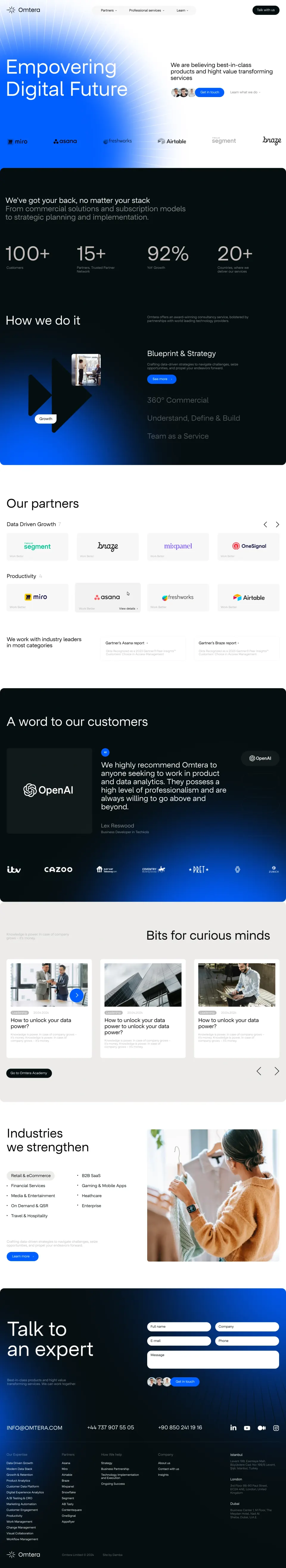 Omtera consultancy website